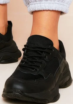 Durru Black Chunky Trainers