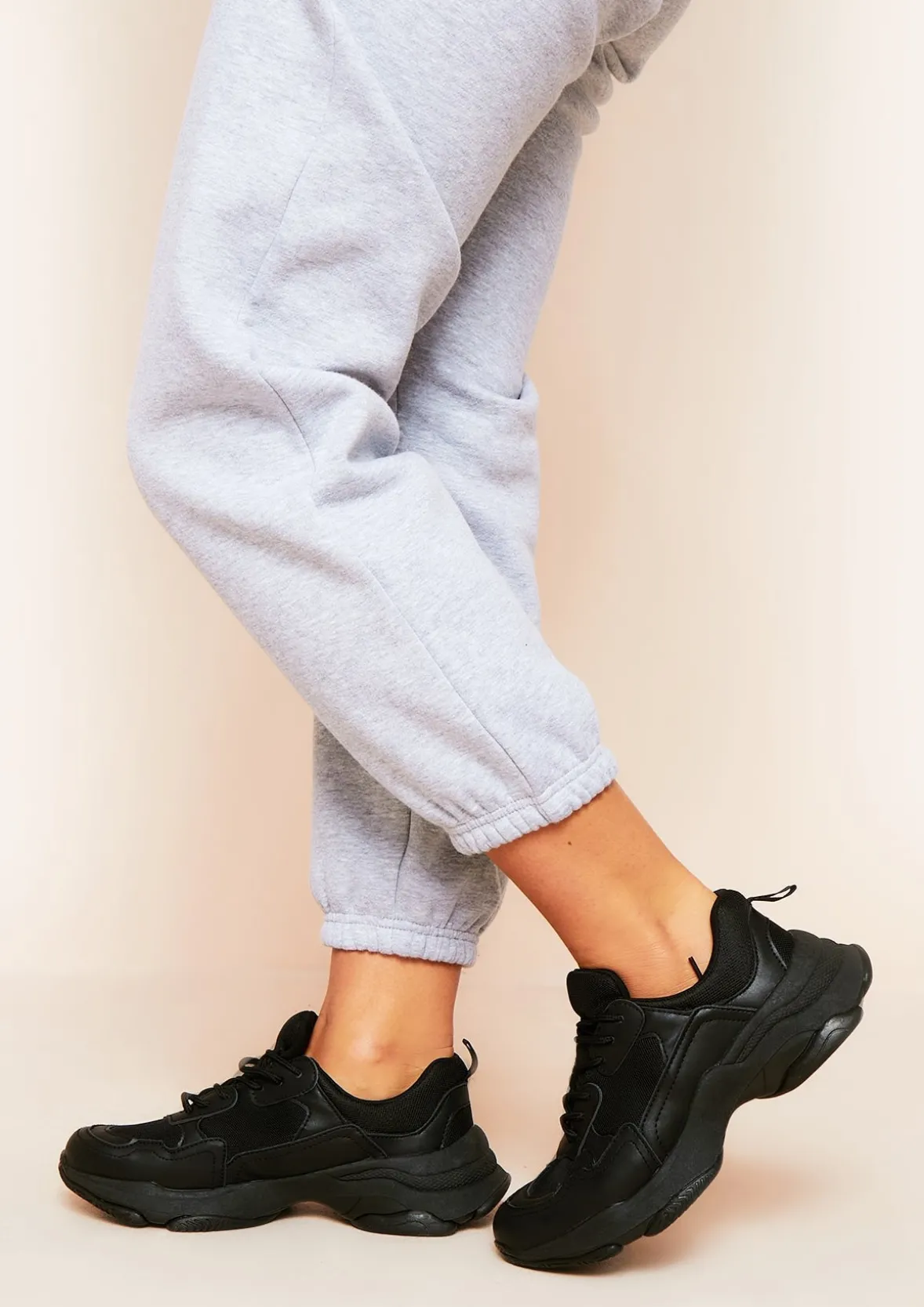 Durru Black Chunky Trainers