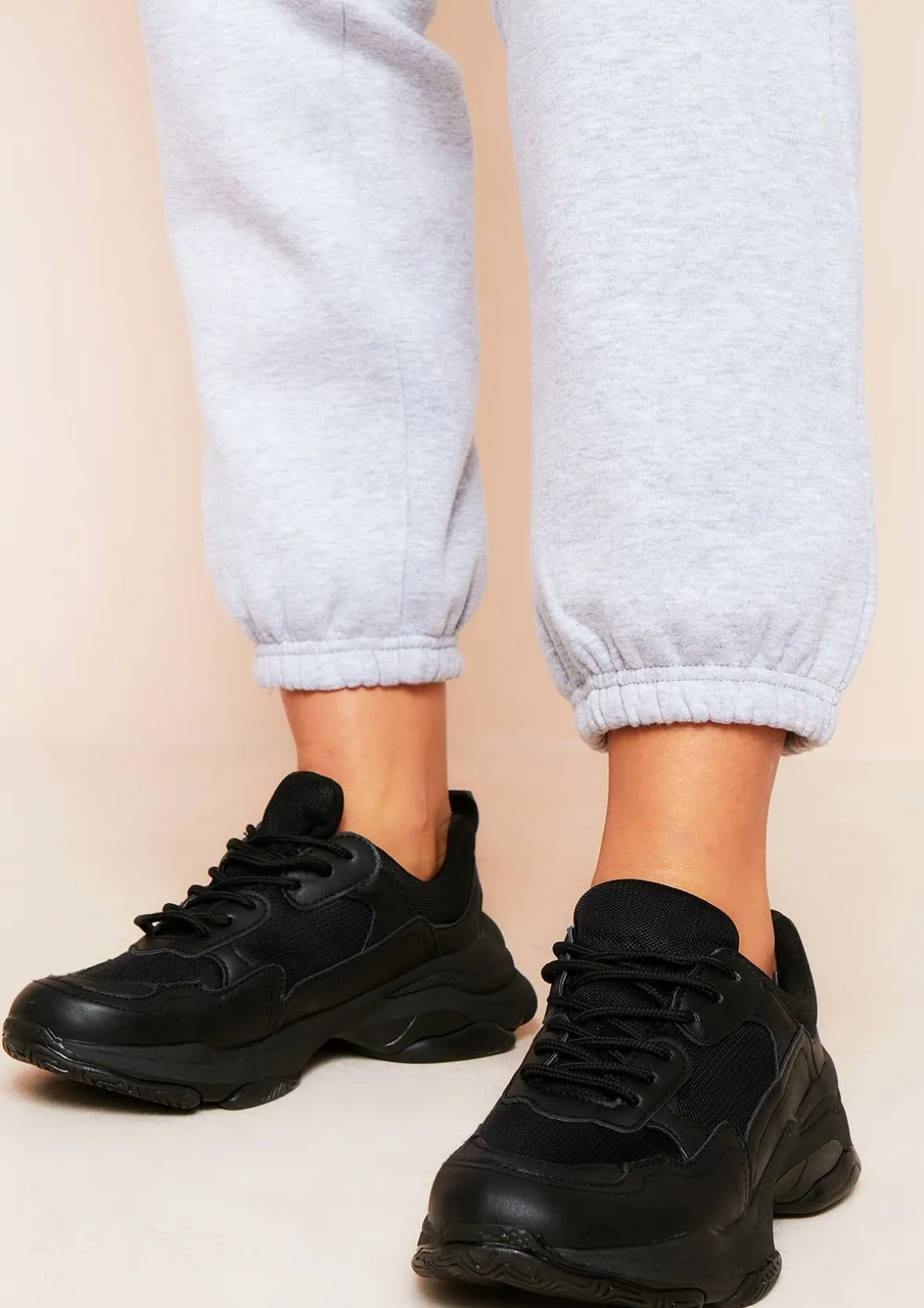 Durru Black Chunky Trainers