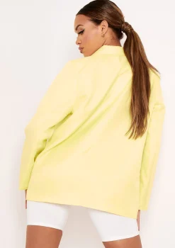 Elise Lemon Yellow Tailored Oversized Blazer