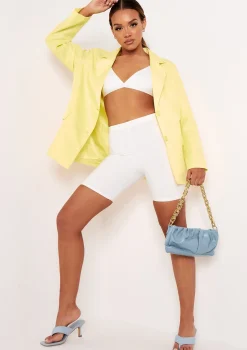 Elise Lemon Yellow Tailored Oversized Blazer
