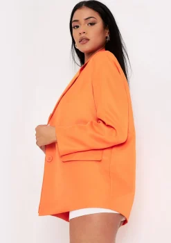 Elise Orange Tailored Oversized Blazer