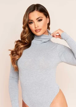 Elli Grey Basic Jersey Roll Neck Bodysuit