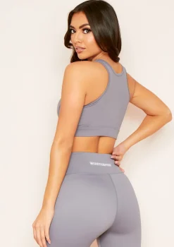 Emelie Grey Missy Empire Racer Gym Crop Top