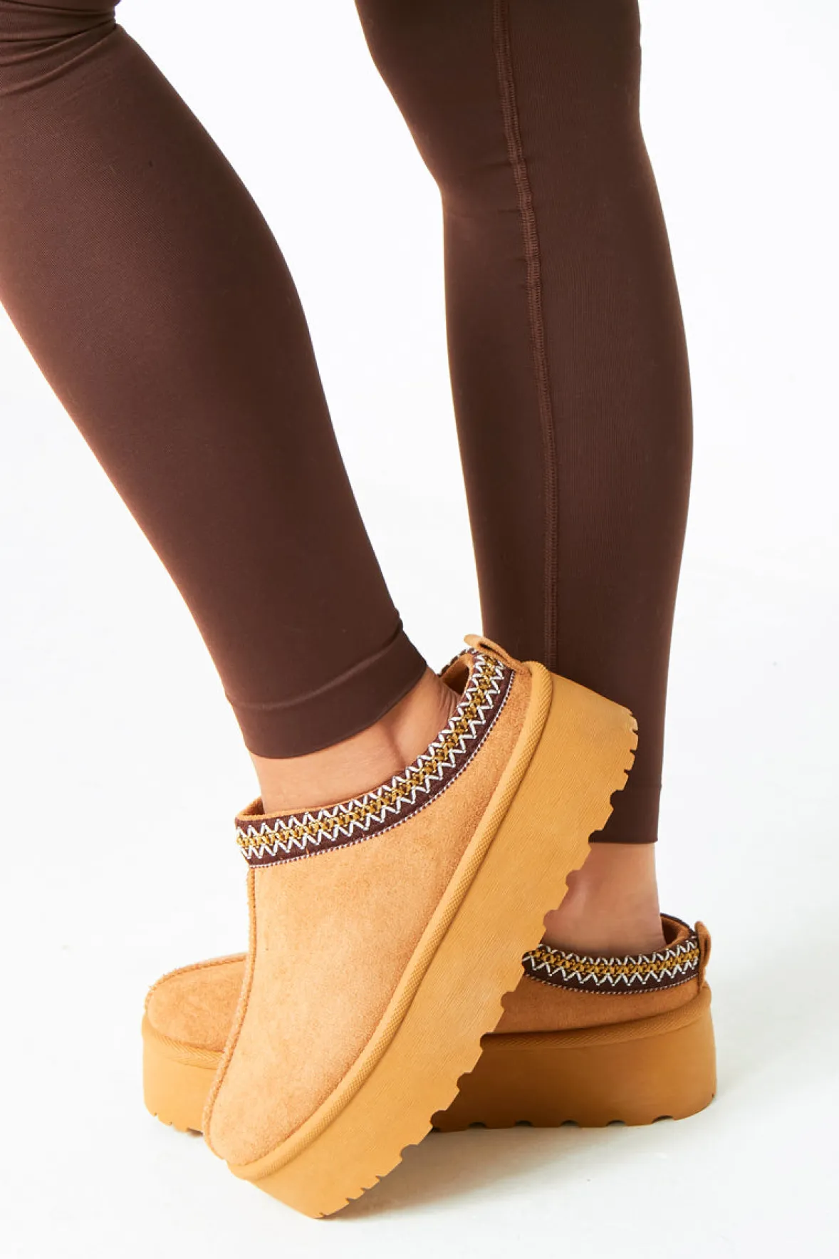 Emily Caramel Platform Faux Fur Lined Slip On Boots