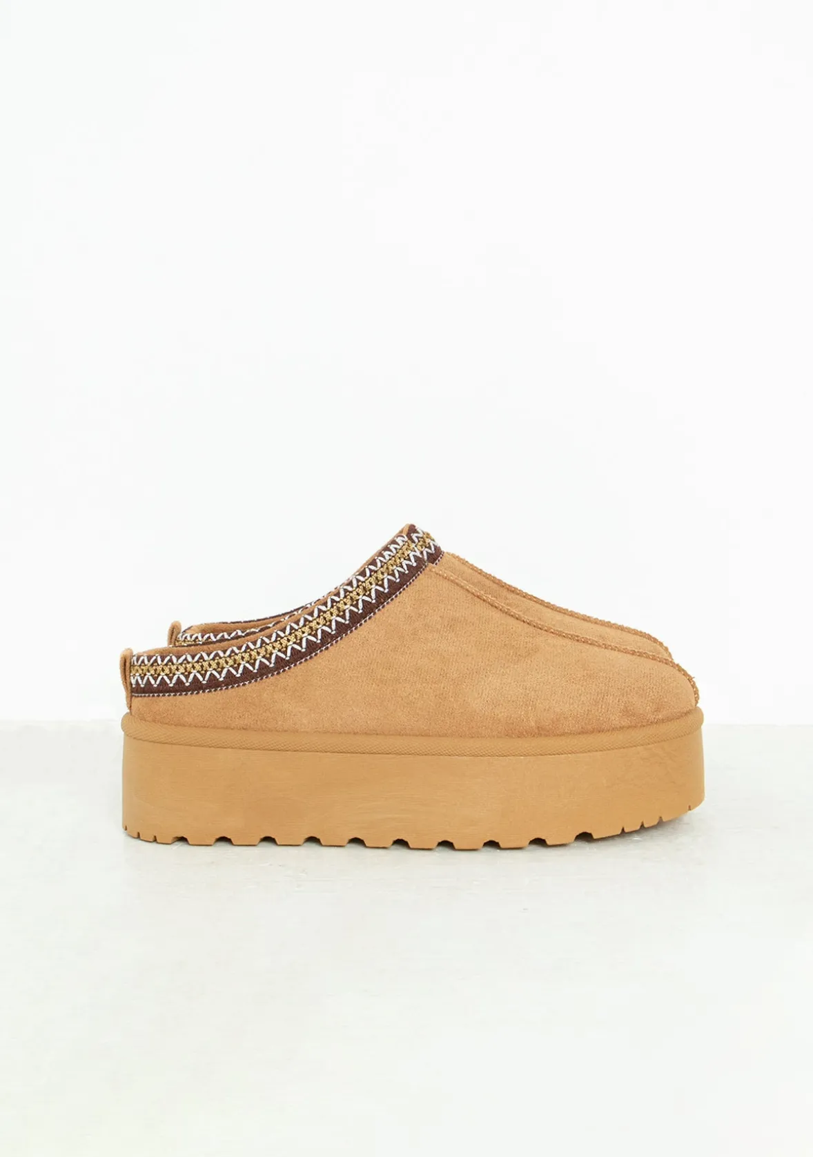 Emily Caramel Platform Faux Fur Lined Slip On Boots