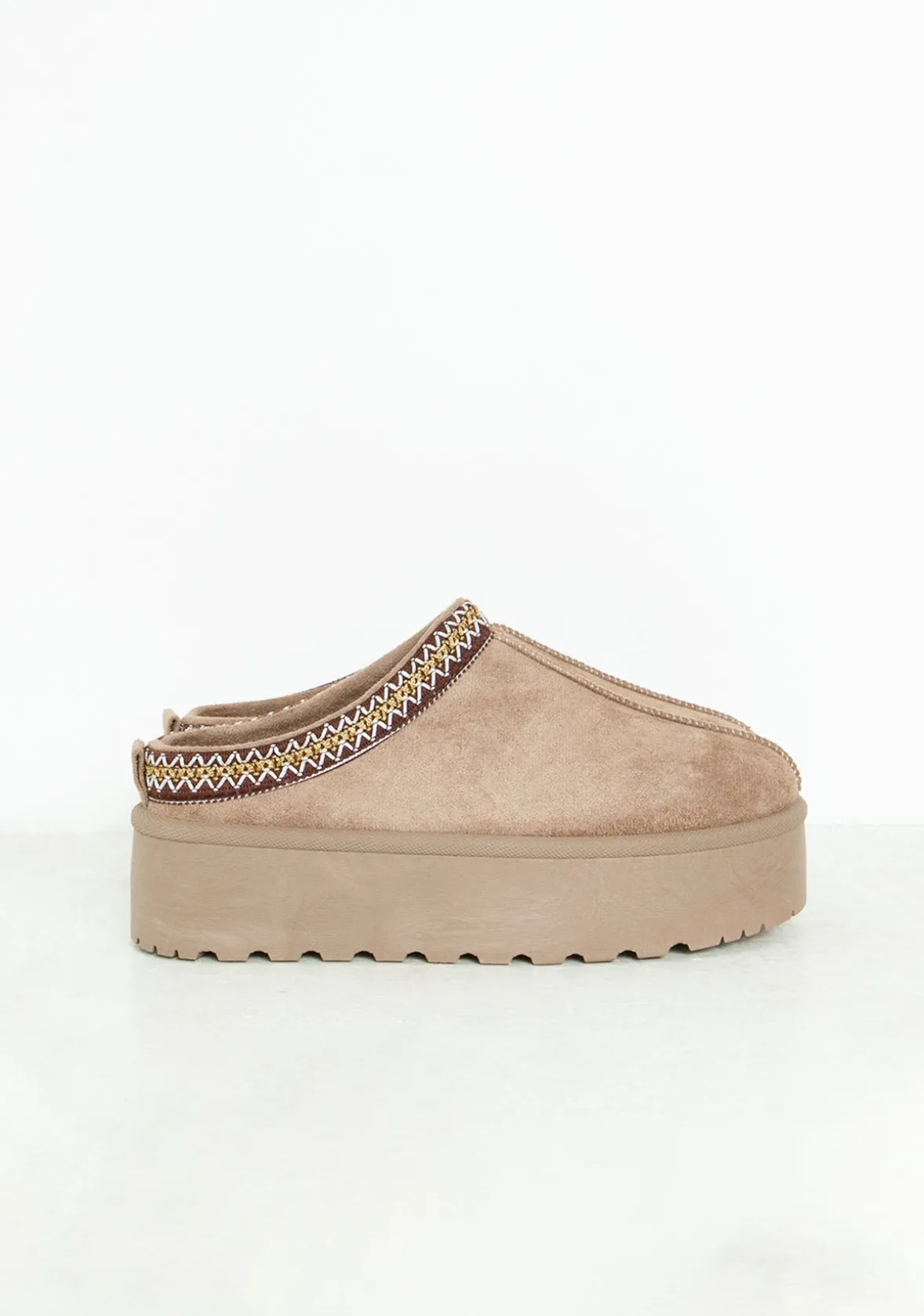 Emily Mocha Platform Faux Fur Lined Slip On Boots