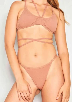 Emma Beige Tie Up Harness Bikini