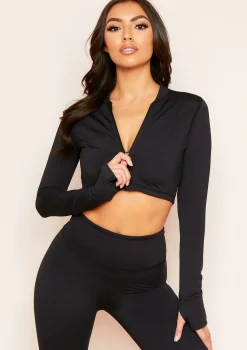 Emma Black Missy Empire Zipper Gym Jacket