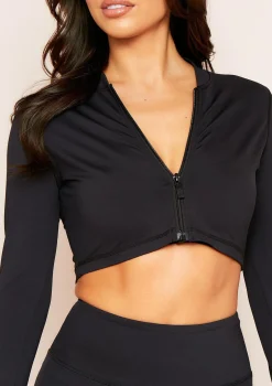 Emma Black Missy Empire Zipper Gym Jacket