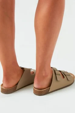 Gemma Beige Double Buckle Sandals