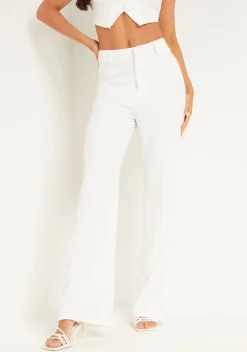 Georgia White Tailored Seam Detail Trousers