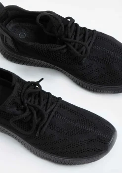 Hannah Black Knitted Trainers