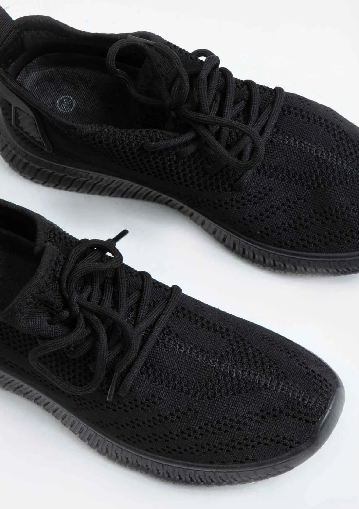 Hannah Black Knitted Trainers
