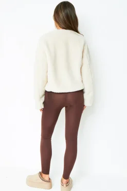 Hannah Cream Borg Fleece Buckle Detail Jacket