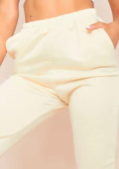 Hilma Cream Casual Loopback Joggers
