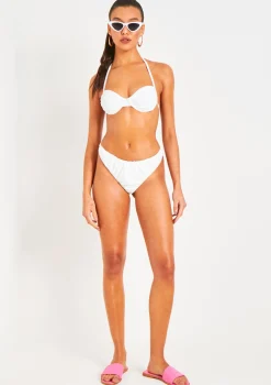 Irla Ivory Halterneck Ruched Detail Underwire Bikini Top