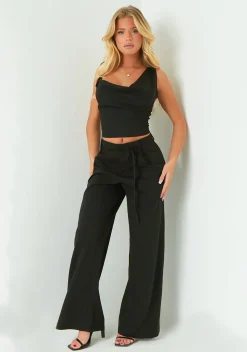 Isabela Black Low Rise Tailored Trousers