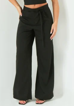 Isabela Black Low Rise Tailored Trousers