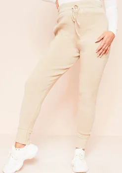 Jenniya Beige Knitted Jogger Bottoms