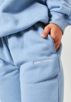 Jianna Baby Blue Embroidered Cuffed Joggers