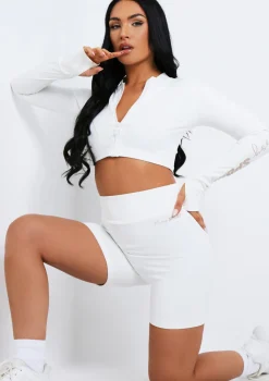 Kacey Cream Missy Sport Ruched Bum Gym Shorts