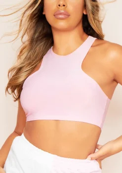 Kandee Baby Pink Extreme Racer Crop Top