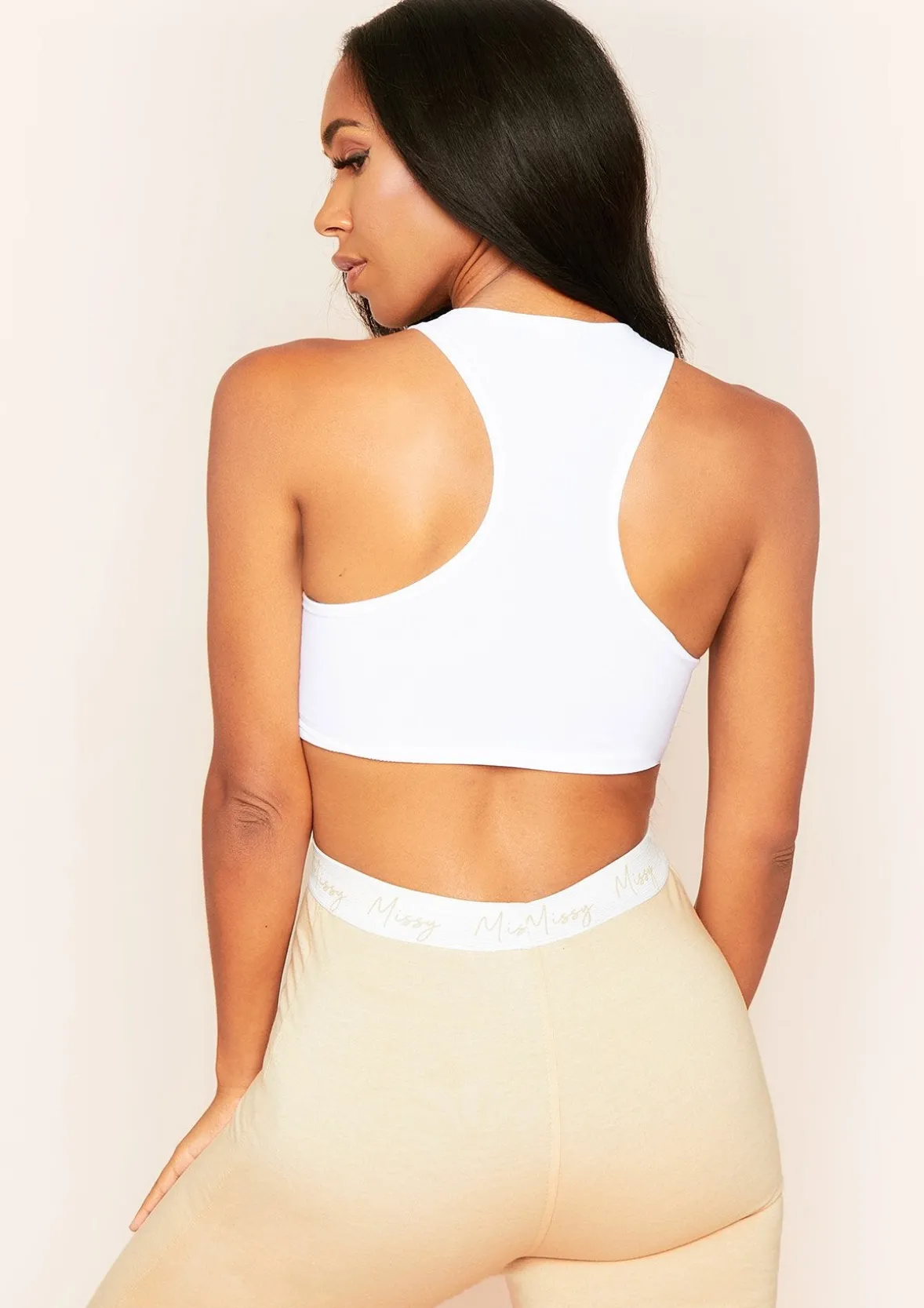 Kandee White Extreme Racer Crop Top