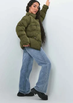 Karly Khaki Puffer Coat