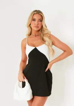 Kira Black & White Contrast Mini Dress