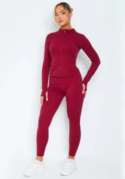 Lacey Burgundy Active Leggings