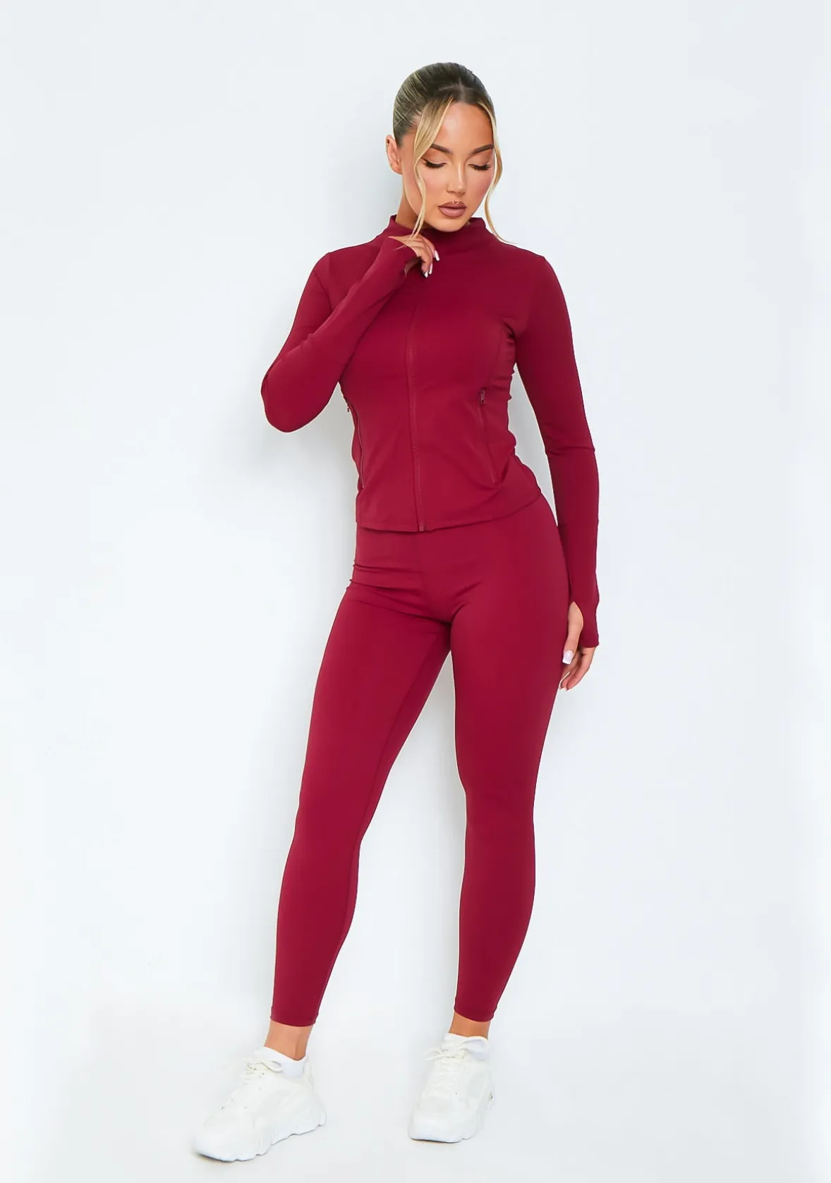Lacey Burgundy Active Leggings