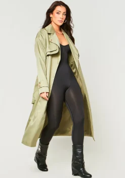 Larsa Olive Trench Coat
