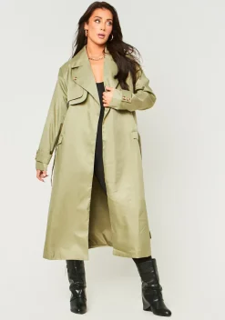 Larsa Olive Trench Coat