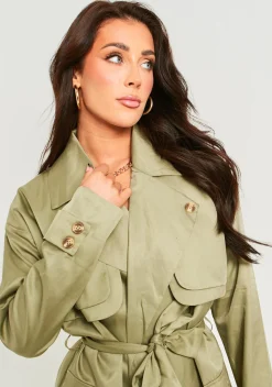 Larsa Olive Trench Coat