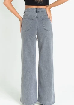 Laura Grey High Rise Wide Leg Jeans