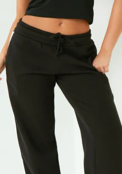 Layla Black Contrast Side Stripe Wide Leg Jogger