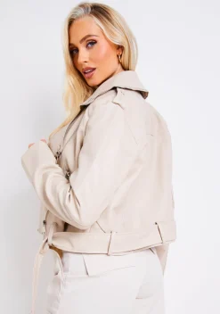 Lexi Cream Faux Leather Jacket