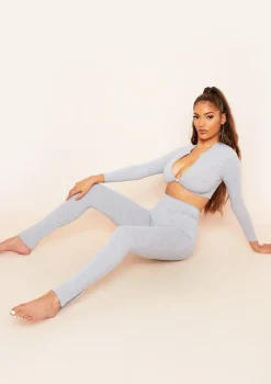 Lola Grey Split Hem Leggings
