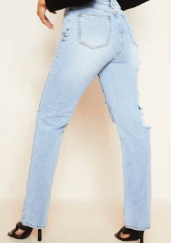London Light Wash Ripped Jeans