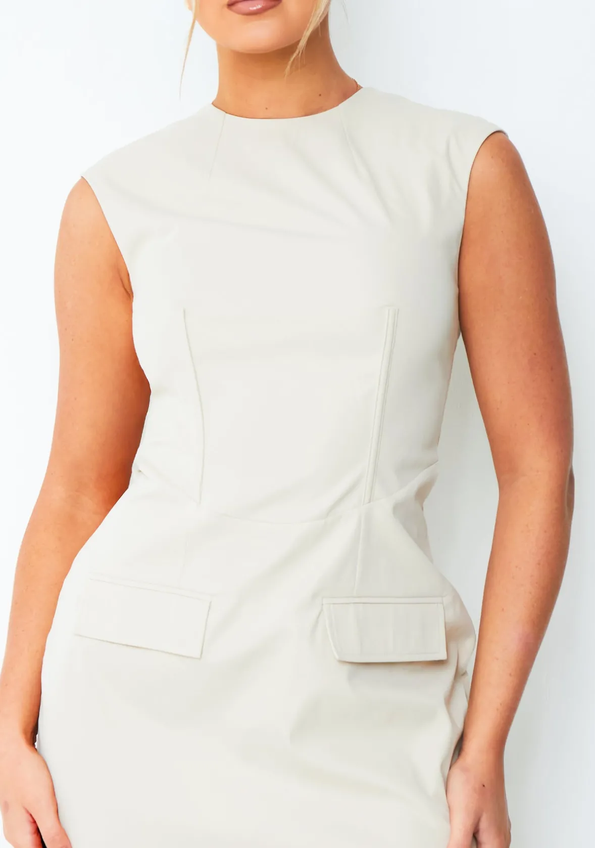 Lottie Cream Cap Sleeve Mini Dress