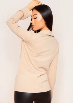 Lucy Beige Casual Slim Fit Blazer