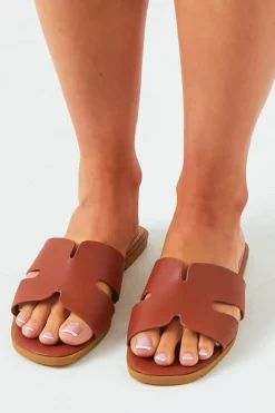 Lydia Tan PU Slip On Sandals