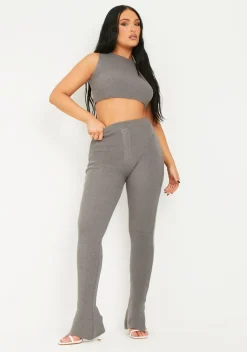 Madilyn Charcoal Knitted Leggings