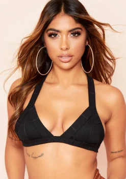 Mara Black Bandage Triangle Basic Bralet