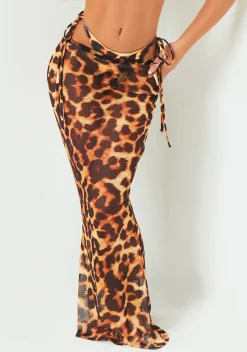 Maria Leopard Print Beach Skirt
