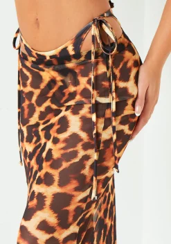 Maria Leopard Print Beach Skirt