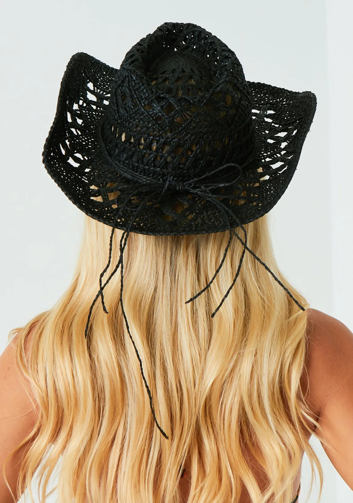 Mimi Black Straw Cowboy Hat