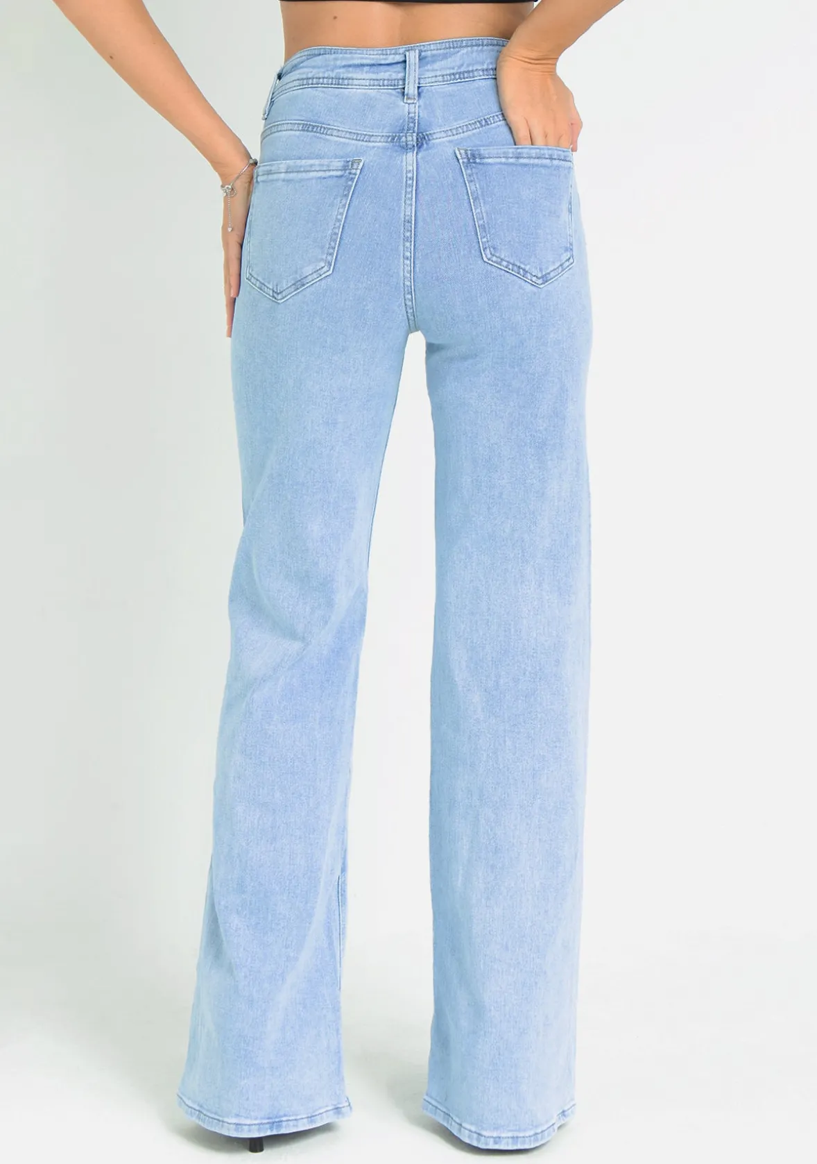 Molly Light Blue High Rise Straight Leg Jeans