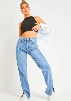 Myla Black Premium Sculpt Racer Crop Top
